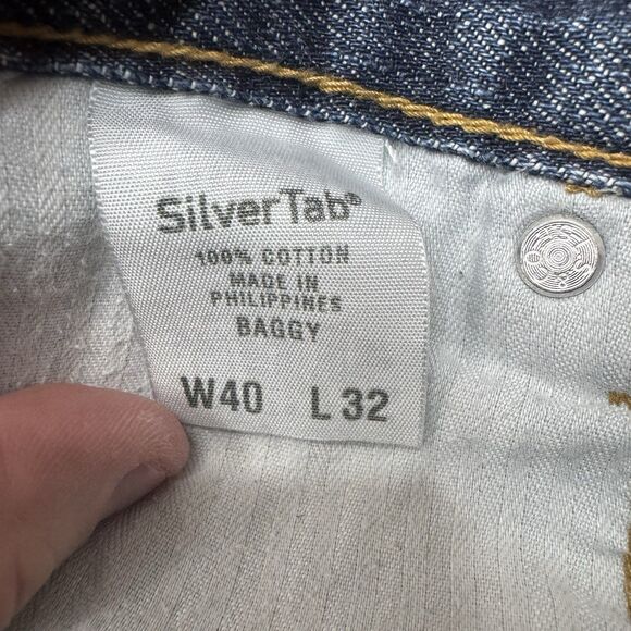 Vintage 90’s Levis SilverTab Jeans Men’s 40X32 Blue Denim Y2K Wide Leg Baggy VTG - Picture 9 of 14